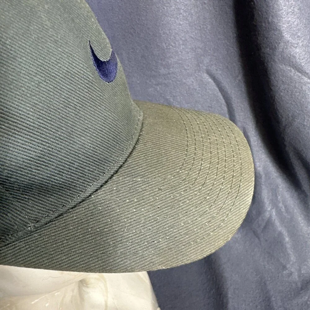 Vintage Nike Snapback Hat Olive Green Black Swoosh 90s Taiwan Adjustable Cap HTF
